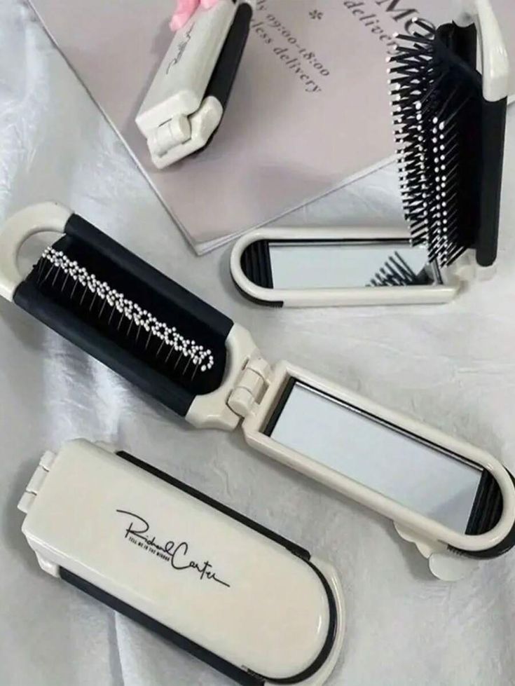 Foldable Hair Brush with Mirror