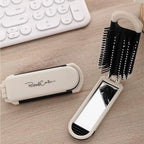 Foldable Hair Brush with Mirror