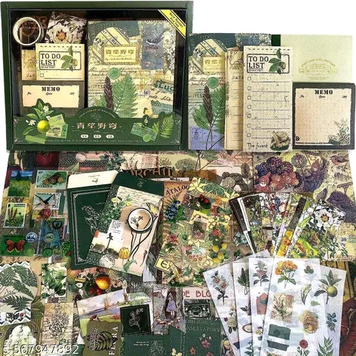 Vintage Botanical Scrapbook Journal Kit (346 PCS)