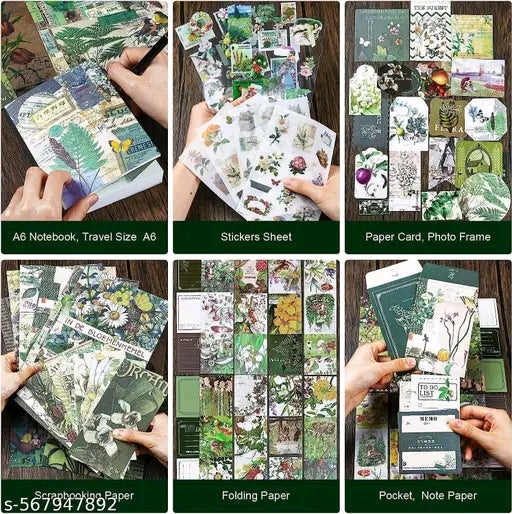 Vintage Botanical Scrapbook Journal Kit (346 PCS)
