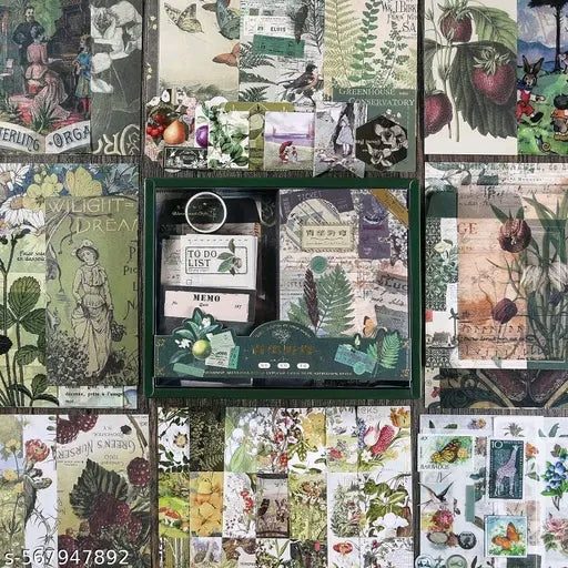 Vintage Botanical Scrapbook Journal Kit (346 PCS)